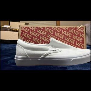 White slip on vans